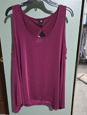 Rock & Rebublic Burgundy Tank with Gold Stud Dots